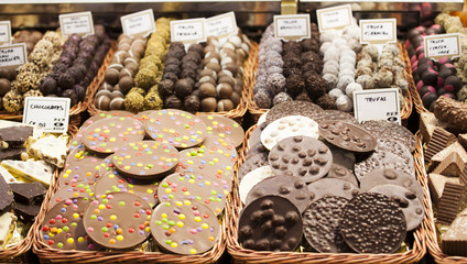 Gourmet assorted truffles in the market