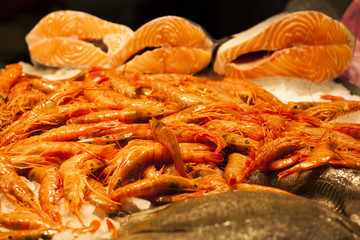 Fresh seafood at fish market