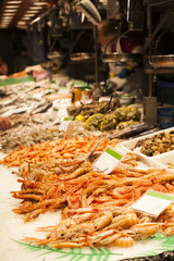 Fresh seafood at fish market