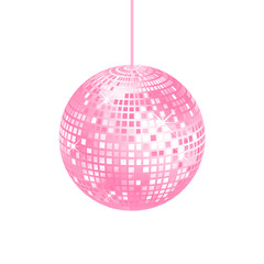 Sparkling pink disco ball isolated 