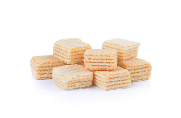 sweet wafer cream on white background