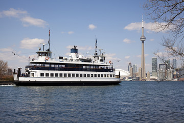 Toronto skyline with ferry boat