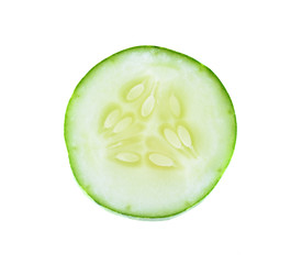 Fresh sliced   cucumber on white background