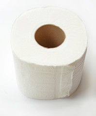 Simple toilet paper on white background