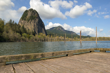 Beacon Rock View from Boat Dock