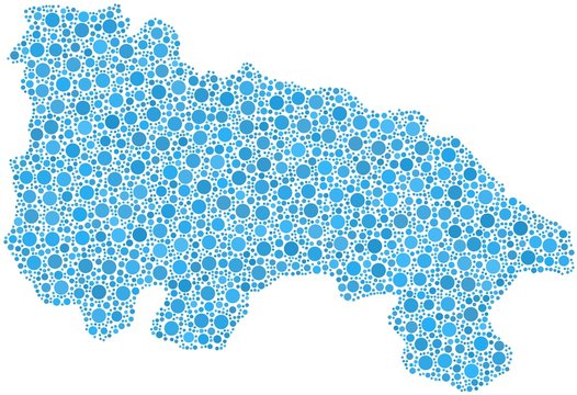 Autonomous Community of La Rioja in a mosaic of blue bubbles
