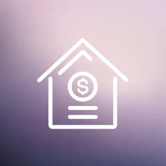 Dollar house thin line icon