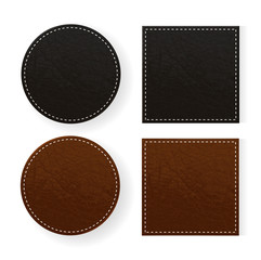Round and square leather table coasters