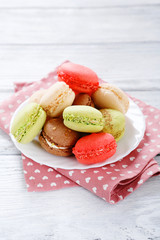 Delicious macaroon on a plate