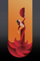 styled Spain Flamenco dancer