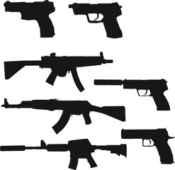 Waffen Silhouetten Set 1