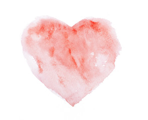 Naklejka na ściany i meble Watercolor aquarelle hand drawn colorful red heart art color