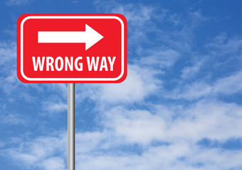 wrong way with arrow