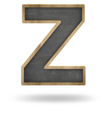 Black blank letter Z shape blackboard