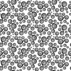 Seamless geometric сircles pattern black color