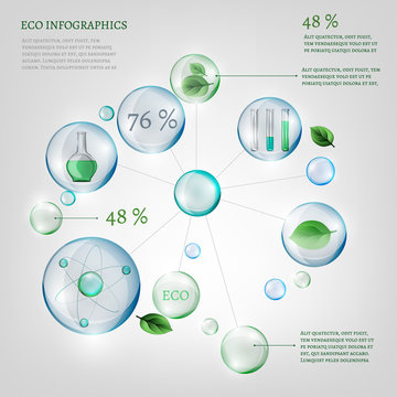 18 Infographics Bio Bubble set