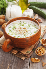 Tarator, bulgarian sour milk soup