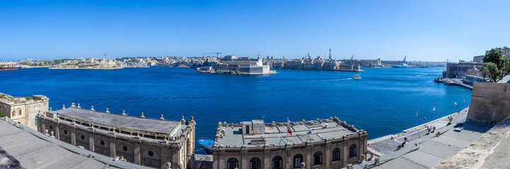 Panorama view Grand Harbour, Valletta, Malta