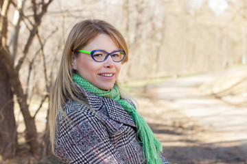 Happy Beautiful Young Woman Outdoor Portrait