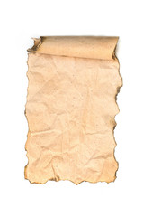 Old paper scroll isolated