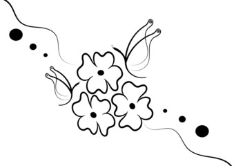 farfalle su fiore tattoo