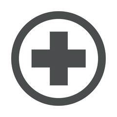 Icono redondo simbolo sanidad gris