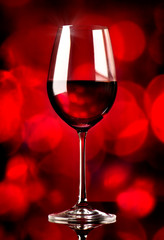 Plakat Wine on red background