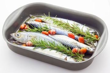 Mackerel baked with tomatoes