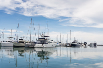 Obraz na płótnie Canvas variety of yacht sailing boat docking port