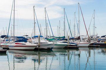 variety of yacht sailing boat docking port