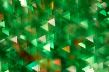 Geometric shapes on a green background