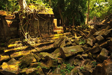 Ruins of Beng Mealea Temple in Cambodia