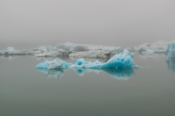 Jokulsarlon iceberg in the mist