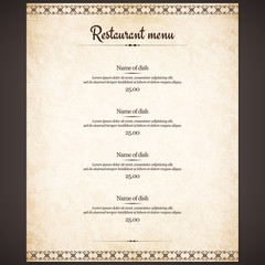 Fototapeta na wymiar Restaurant menu design