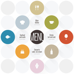 Restaurant menu. Flat design