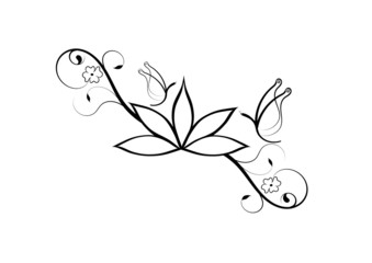 tattoo fiore di loto e farfalle - obrazy, fototapety, plakaty
