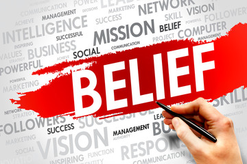 BELIEF word cloud, business concept