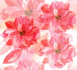 Decorative abstract flowers seamless pattern