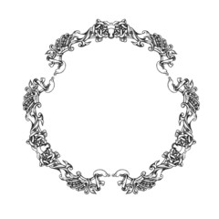 frame vintage baroque flowers vector