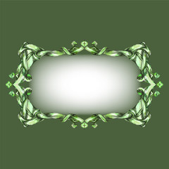 frame vintage baroque flowers vector