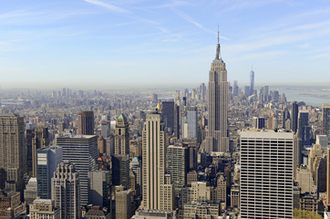 Fototapeta na wymiar Skyscrapers and concrete jungle of Manhattan, New York