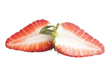 Two half strawberries