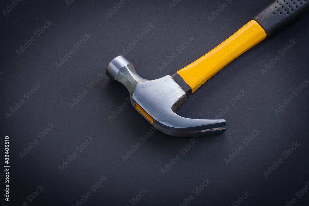Wall mural horizontal view very close up view claw hammer with yellow and r - Wall murals