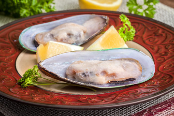 Frozen mussels.