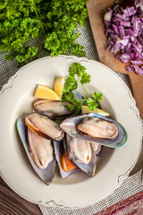 Frozen mussels.