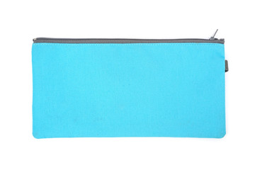 cotton pouch with red zip isolated on white background © Ratana21