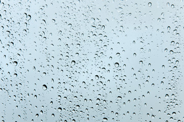 transparent window glass with raindrops - texture