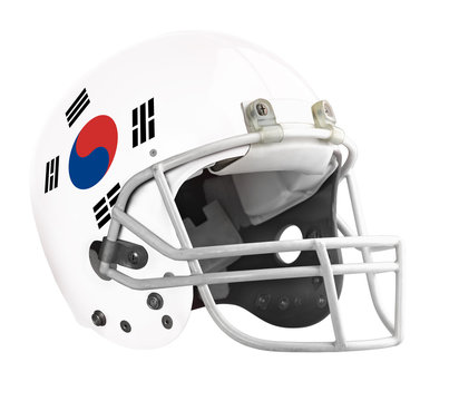 Flagged South Korea American football helmet