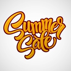 Summer sale message on orange background