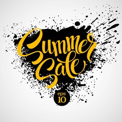 Watercolor sale and discount labels. Vector illustration